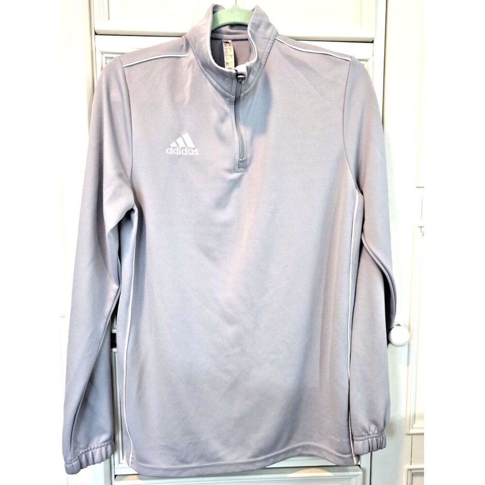 Adidas Size XL Women's Gray 1/4 Zip Training Shirt Climalite Sweatshirt Top